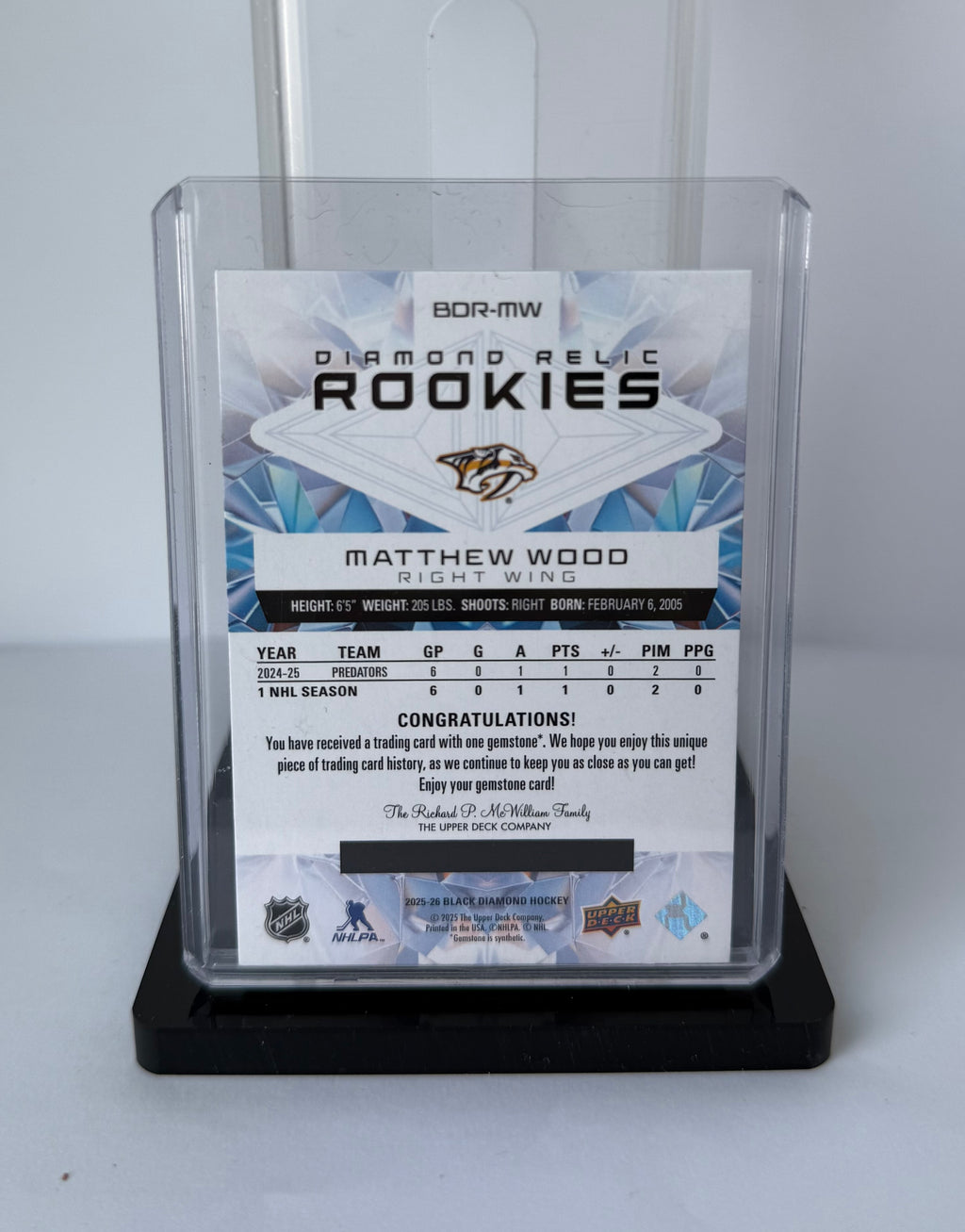 Matthew Wood - Diamond relic rookies