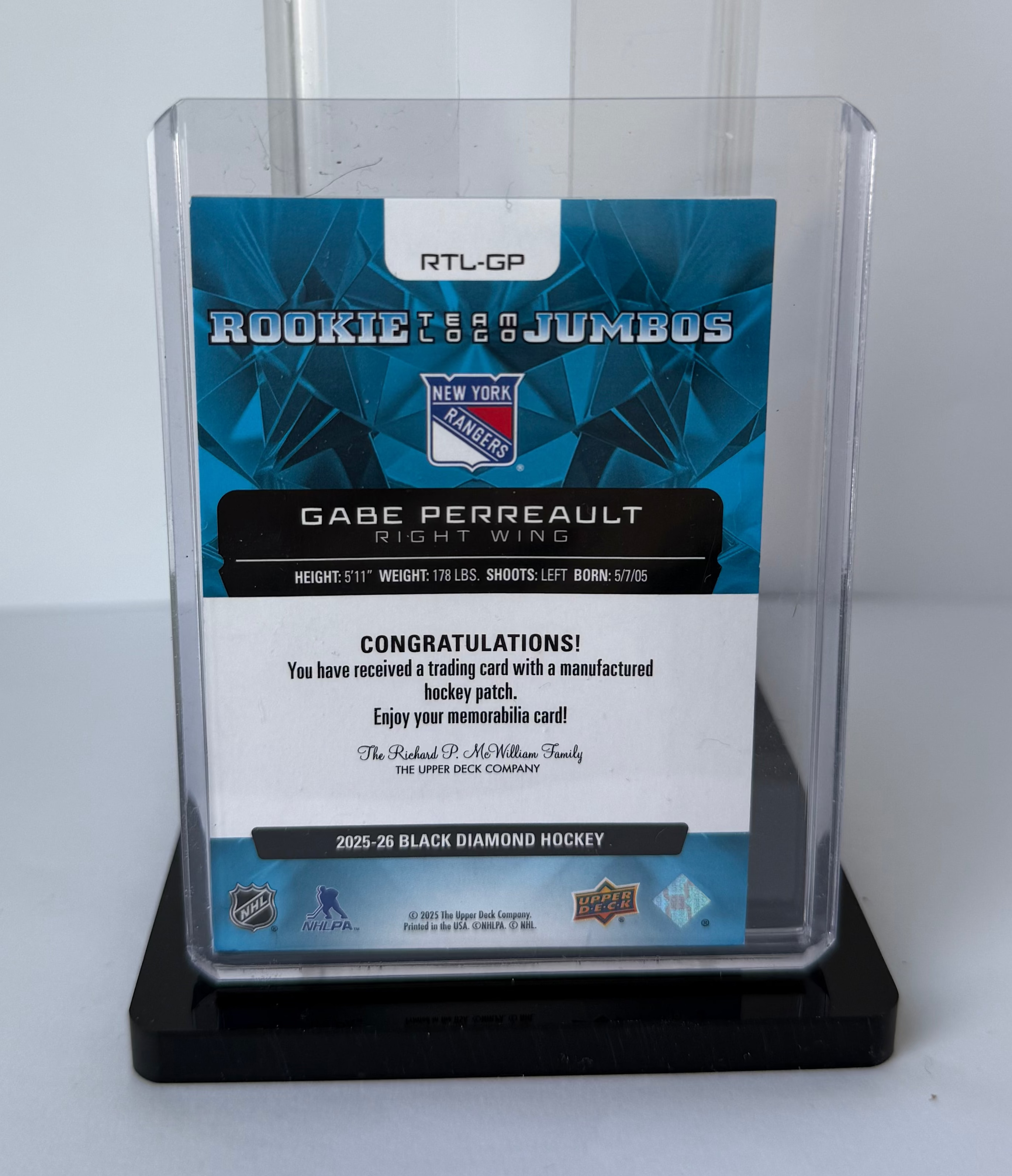 Gabe Perreault - Rookie jumbo team logo