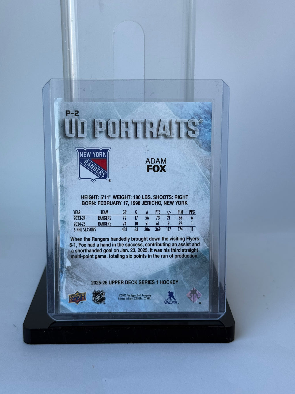 Adam Fox - UD portraits